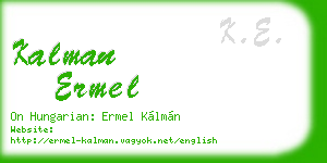 kalman ermel business card